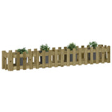 Garden Raised Bed with Fence Design 200x30x30 cm Impregnated Wood Pine