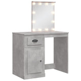 Dressing Table with LED Lights Concrete Grey 90x42x132.5 cm