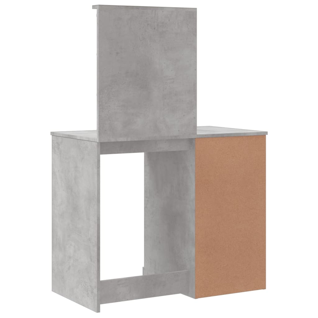 Dressing Table with LED Lights Concrete Grey 90x42x132.5 cm