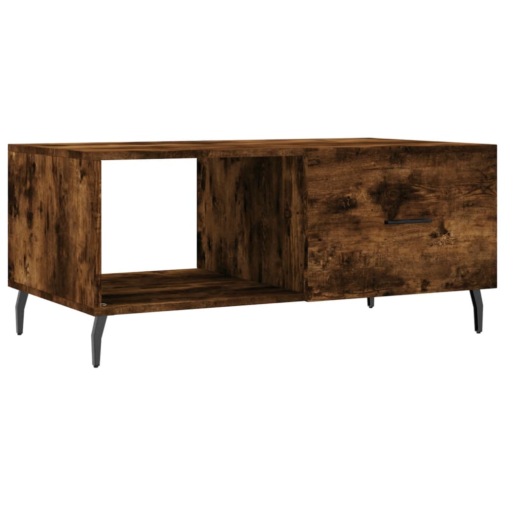 Coffee Table Smoked Oak 90x50x40 cm Engineered Wood