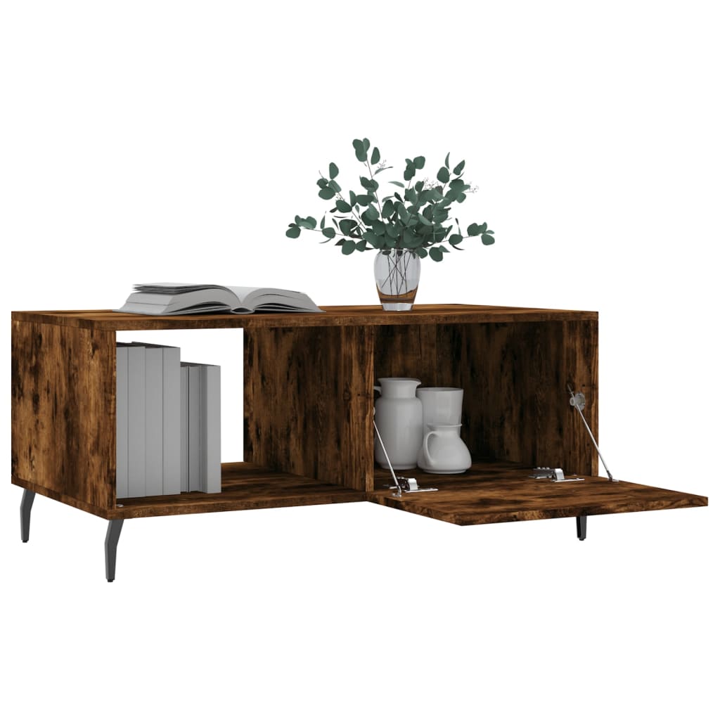 Coffee Table Smoked Oak 90x50x40 cm Engineered Wood