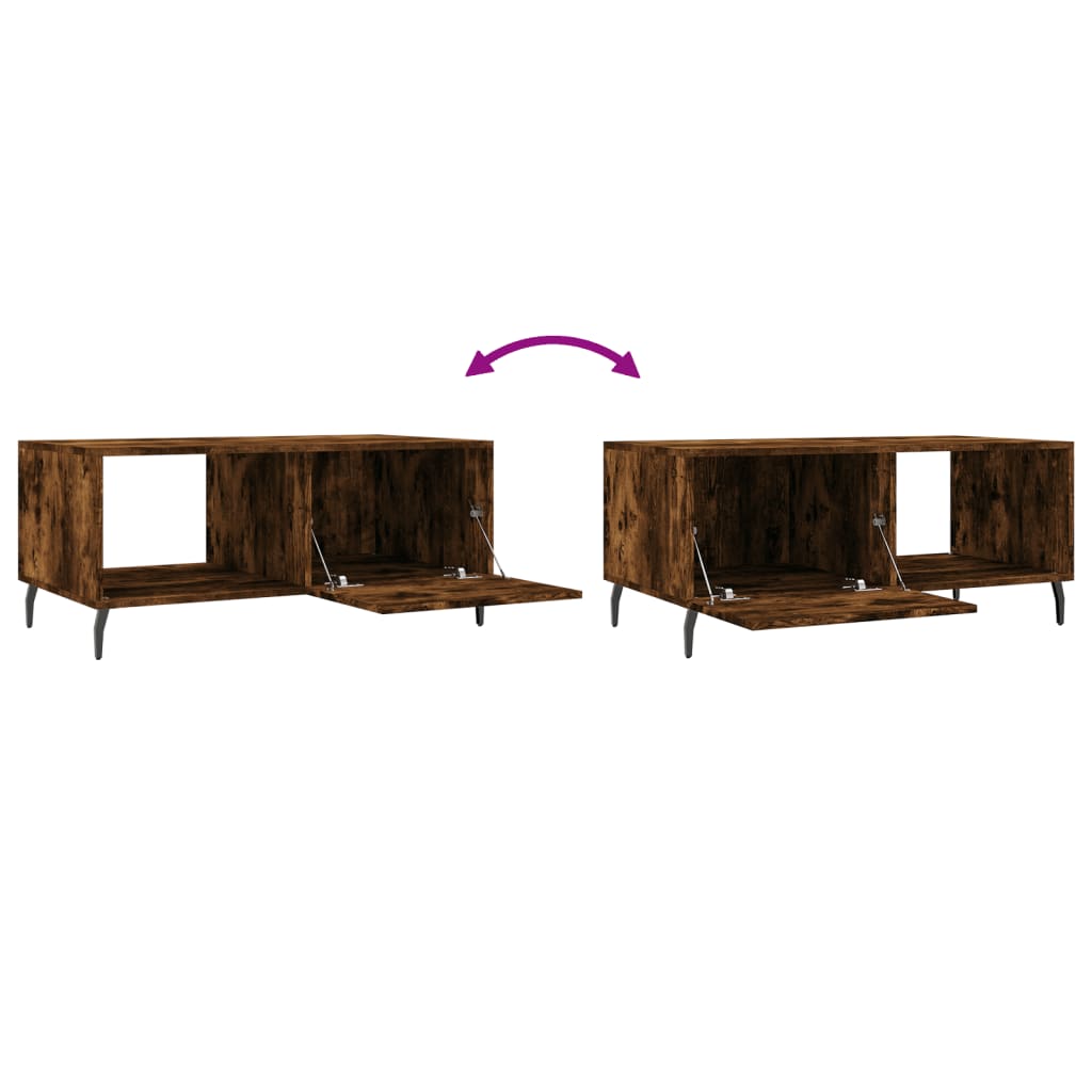 Coffee Table Smoked Oak 90x50x40 cm Engineered Wood