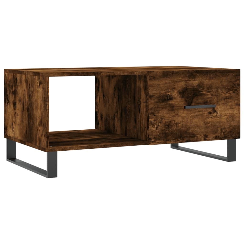 Coffee Table Smoked Oak 90x50x40 cm Engineered Wood