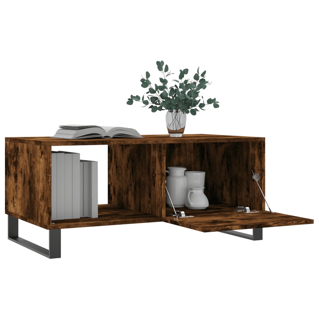Coffee Table Smoked Oak 90x50x40 cm Engineered Wood