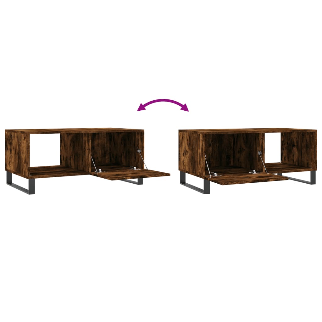 Coffee Table Smoked Oak 90x50x40 cm Engineered Wood