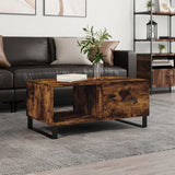 Coffee Table Smoked Oak 90x50x40 cm Engineered Wood