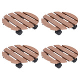 Plant Trolleys 4 pcs Brown Ø30x7,5 cm WPC