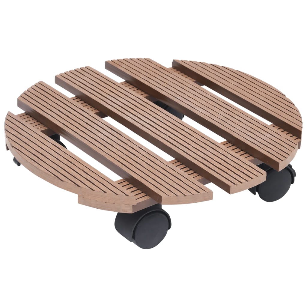 Plant Trolleys 4 pcs Brown Ø30x7,5 cm WPC