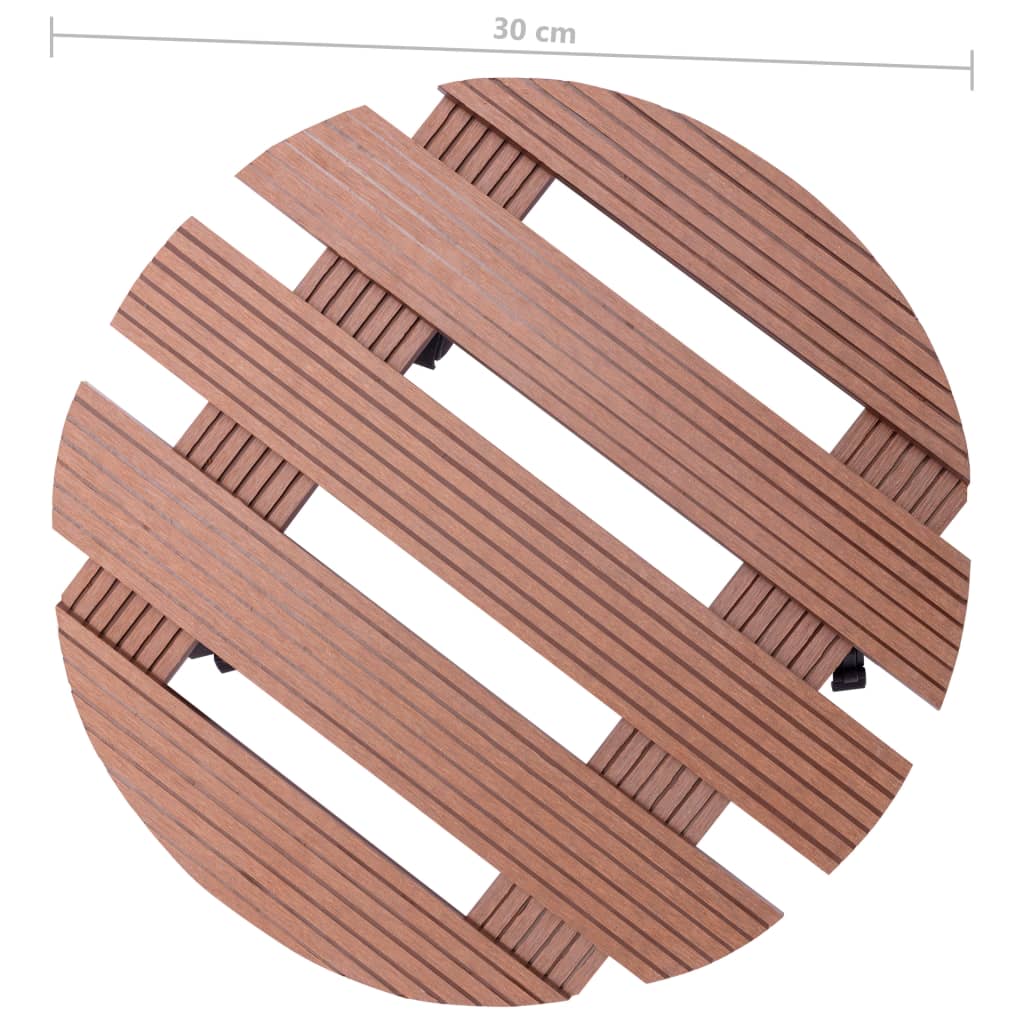 Plant Trolleys 4 pcs Brown Ø30x7,5 cm WPC