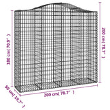 Arched Gabion Baskets 6 pcs 200x50x180/200 cm Galvanised Iron