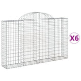 Arched Gabion Baskets 6 pcs 200x30x120/140 cm Galvanised Iron