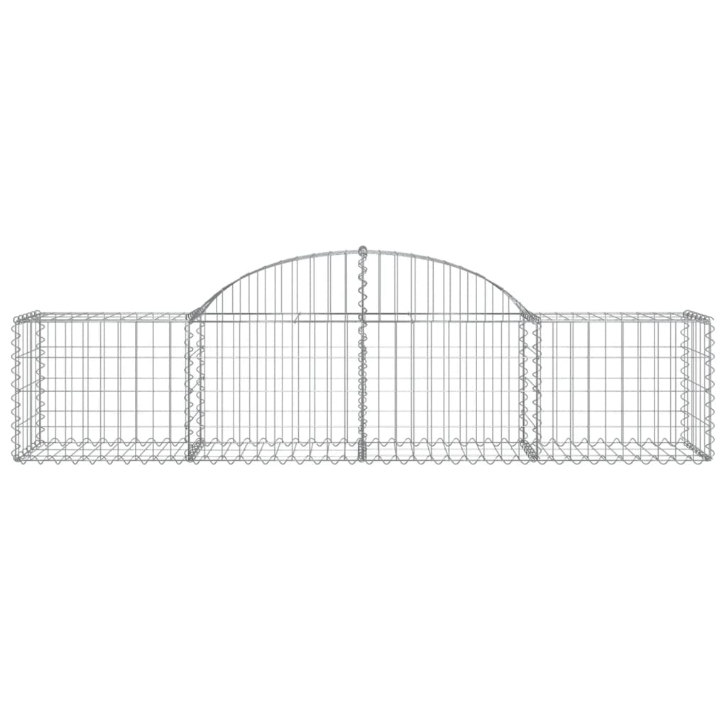 Arched Gabion Baskets 2 pcs 200x50x40/60 cm Galvanised Iron