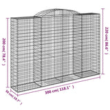 Arched Gabion Baskets 5 pcs 300x50x200/220 cm Galvanised Iron
