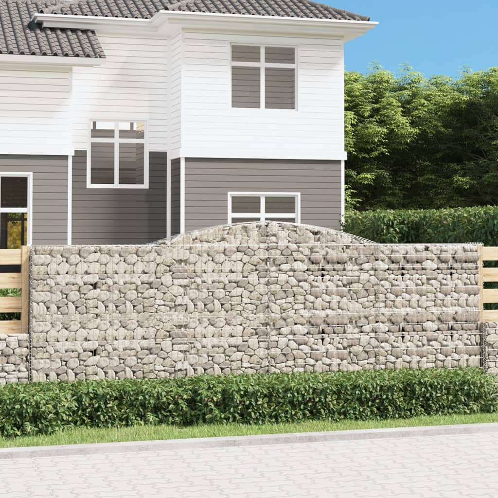 Arched Gabion Baskets 4 pcs 400x30x140/160 cm Galvanised Iron