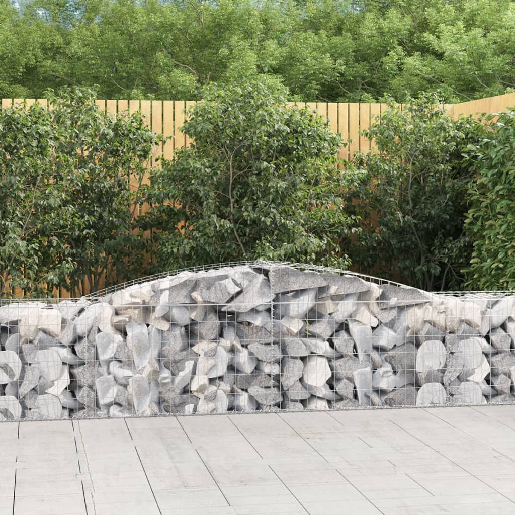 Arched Gabion Baskets 10 pcs 400x50x60/80 cm Galvanised Iron