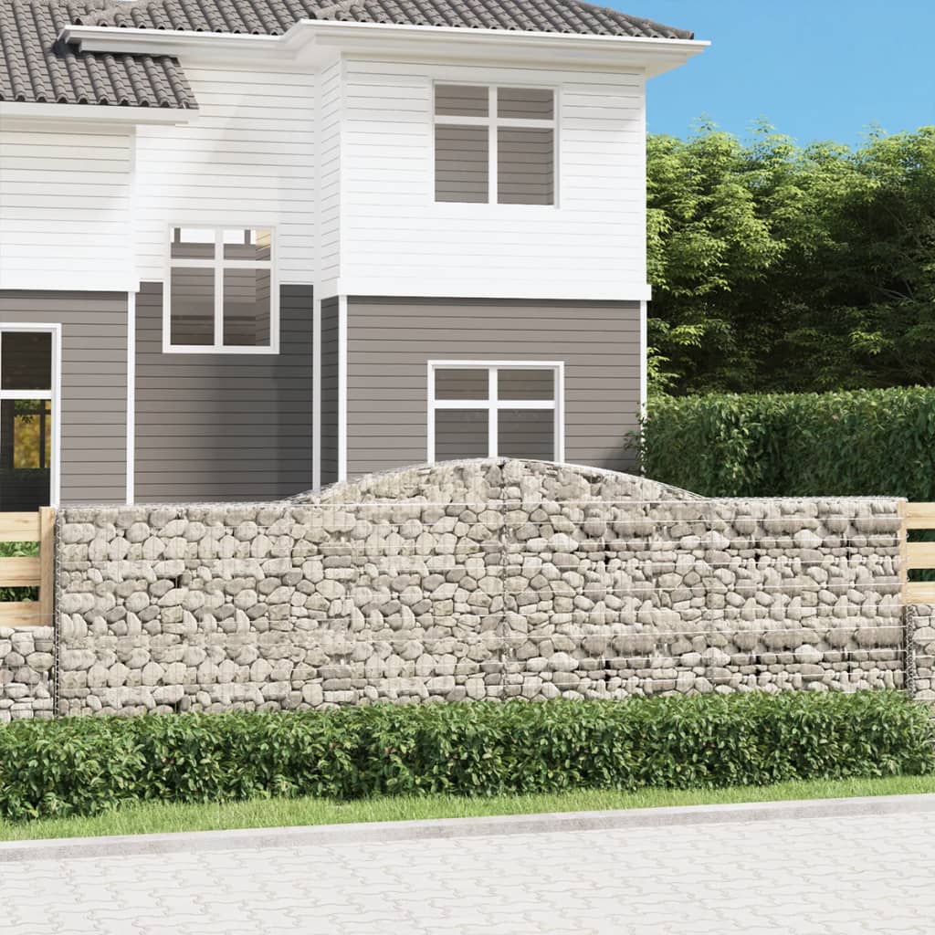 Arched Gabion Baskets 5 pcs 400x50x120/140 cm Galvanised Iron