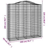 Arched Gabion Basket 200x50x200/220 cm Galvanised Iron