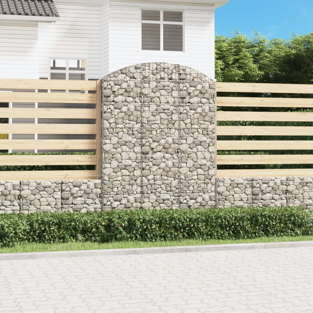 Arched Gabion Basket 150x30x200/220 cm Galvanised Iron