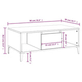 Coffee Table Grey Sonoma 90x50x36.5 cm Engineered Wood