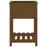 Planter with Shelf Honey Brown 54x54x81 cm Solid Wood Pine