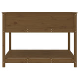 Planter with Shelf Honey Brown 111.5x111.5x81 cm Solid Wood Pine