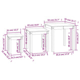 Nesting Tables 3 pcs Honey Brown Solid Wood Pine