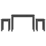 Nesting Tables 3 pcs Grey Solid Wood Pine
