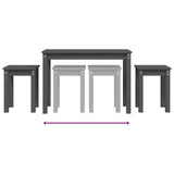 Nesting Tables 3 pcs Grey Solid Wood Pine