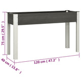 Garden Raised Bed Grey 120x40x75 cm WPC