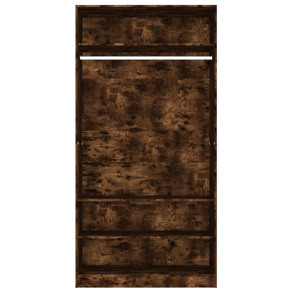 Wardrobe Smoked Oak 100x50x200 cm Engineered Wood
