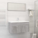 2 Piece Bathroom Furniture Set Grey Sonoma Engineered Wood