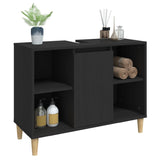 Sink Cabinet Black 80x33x60 cm Engineered Wood