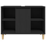 Sink Cabinet Black 80x33x60 cm Engineered Wood