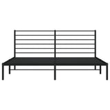 Metal Bed Frame without Mattress with Headboard Black 200x200cm