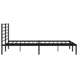 Metal Bed Frame without Mattress with Headboard Black 200x200cm