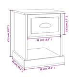 Bedside Cabinet Grey Sonoma 39x39x47.5 cm Engineered Wood