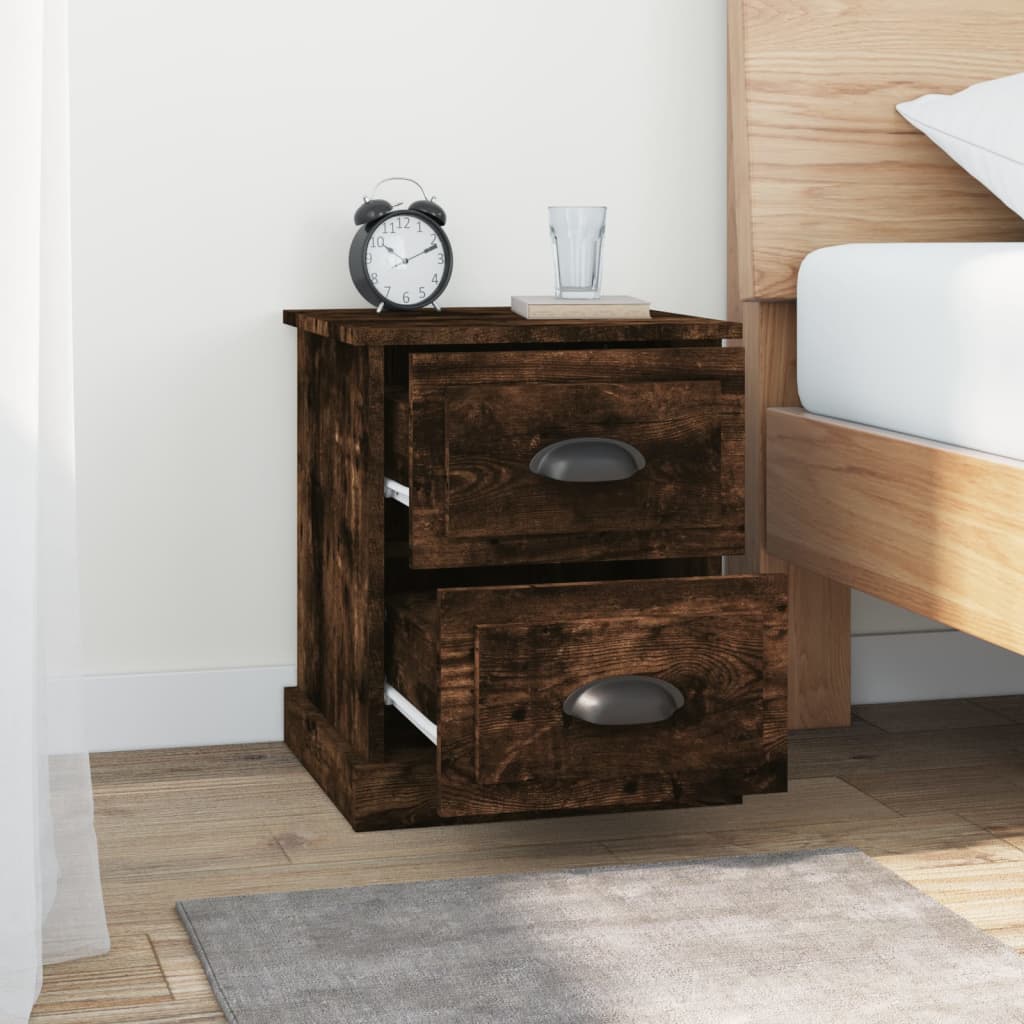 Bedside Cabinet Smoked Oak 39x39x47.5 cm Engineered Wood