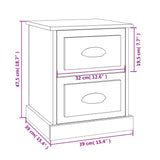 Bedside Cabinet Brown Oak 39x39x47.5 cm Engineered Wood