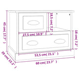 Bedside Cabinet Smoked Oak 60x39x45 cm