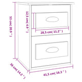 Wall-mounted Bedside Cabinet Concrete Grey 41.5x36x53cm