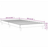 Bed Frame without Mattress Black 100x200 cm Engineered Wood
