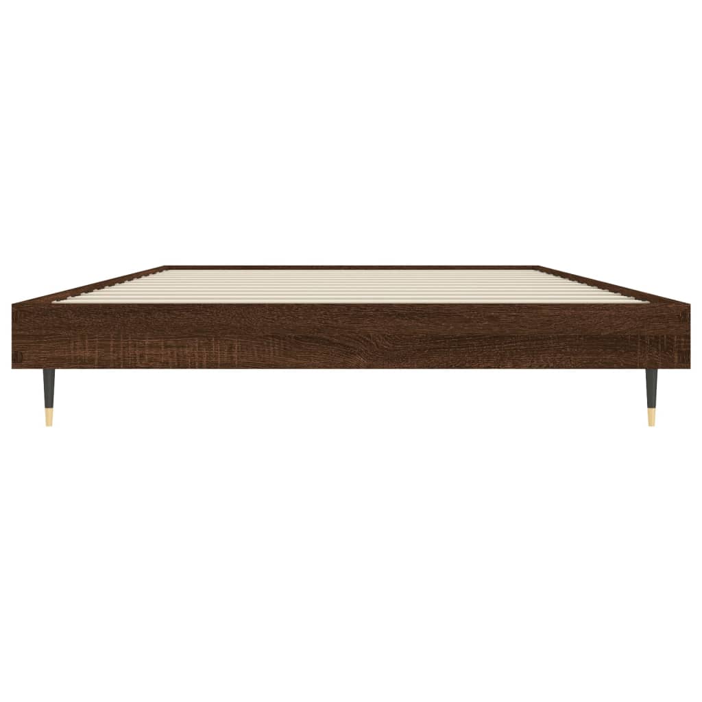 Bed Frame without Mattress Brown Oak 90x200 cm Engineered Wood