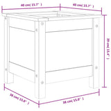Garden Planter Honey Brown 40x40x39 cm Solid Wood Pine