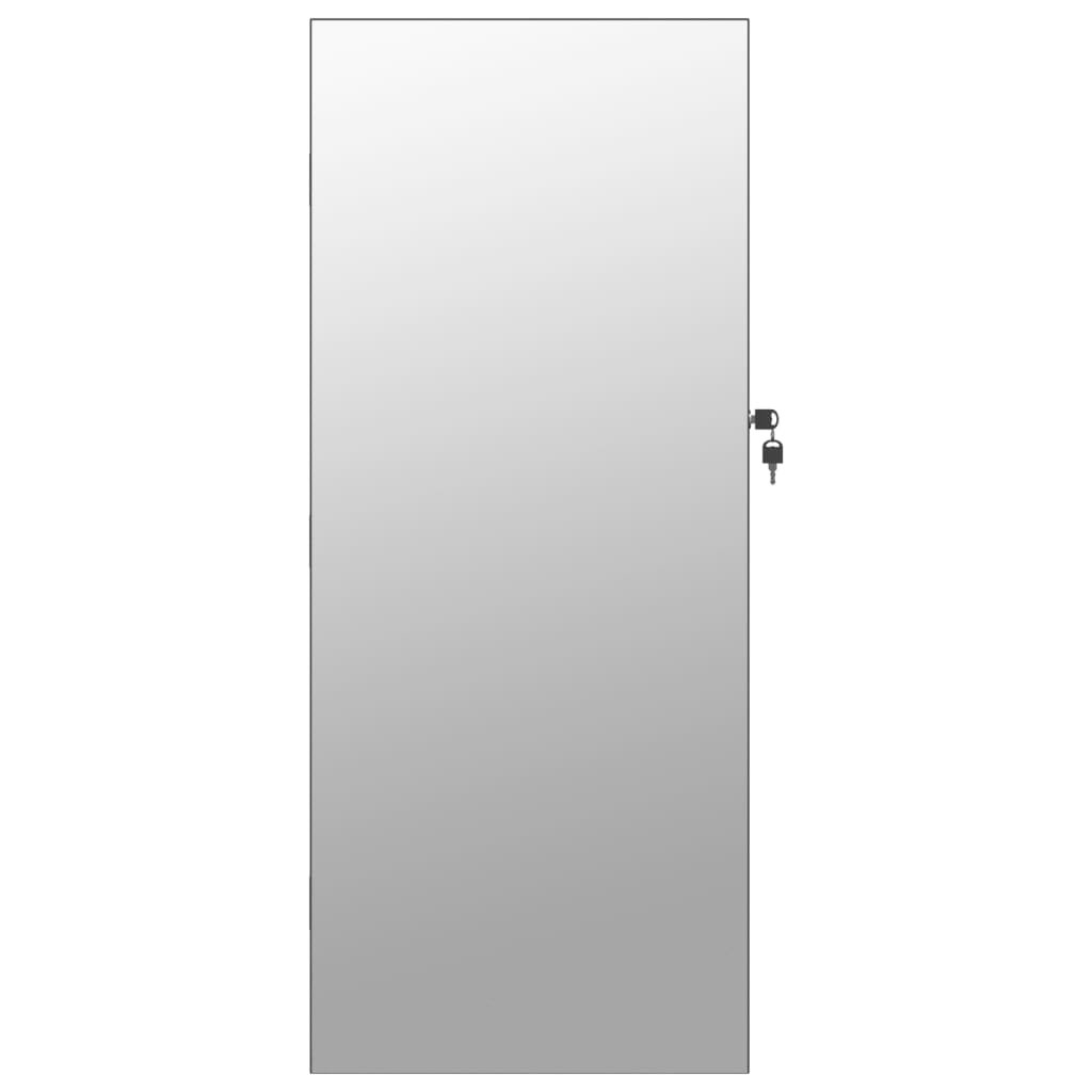Mirror Jewellery Cabinet with LED Lights Wall Mounted Black
