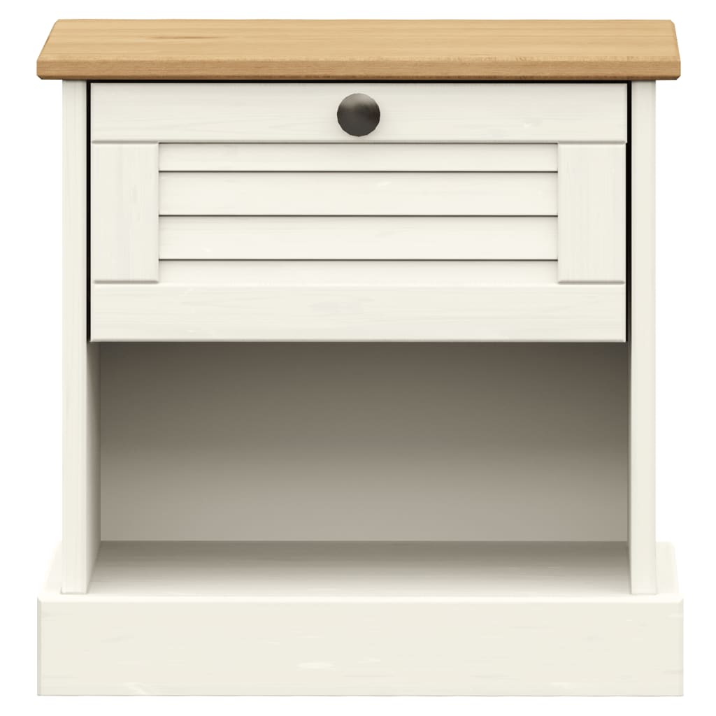Bedside Cabinet VIGO White 42x35x42 cm Solid Wood Pine