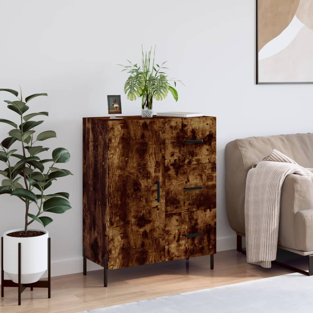 Sideboard Smoked Oak 69.5x34x90 cm Engineered Wood