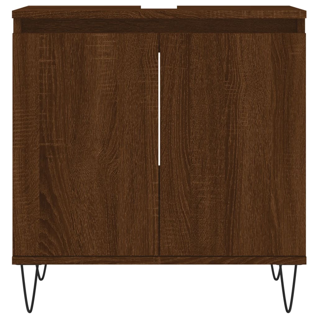 Bathroom Cabinet Brown Oak 58x33x60 cm Engineered Wood