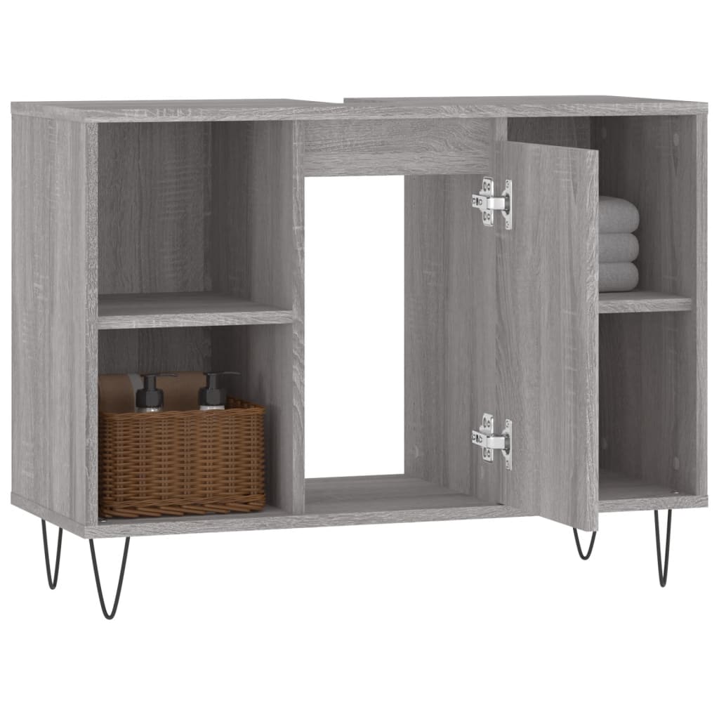 Bathroom Cabinet Grey Sonoma 80x33x60 cm Engineered Wood