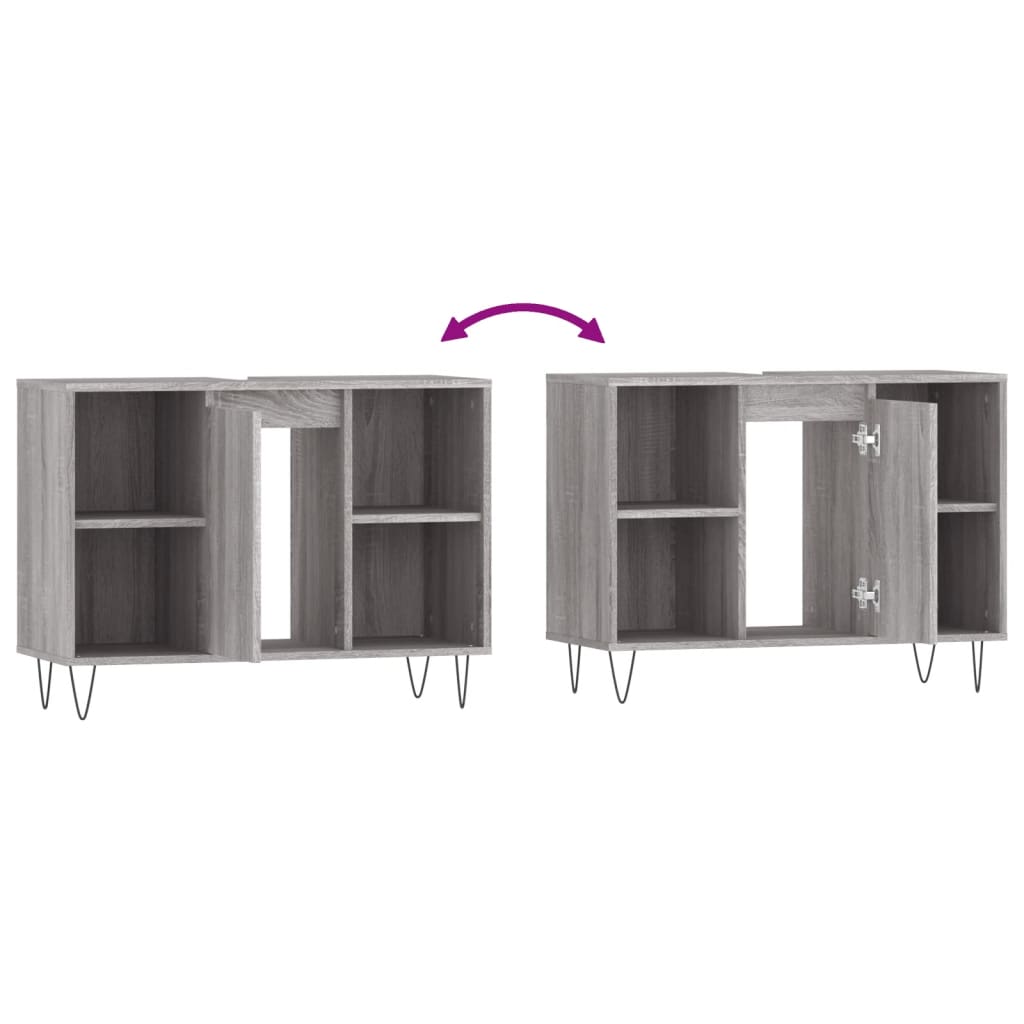 Bathroom Cabinet Grey Sonoma 80x33x60 cm Engineered Wood