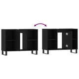 Bathroom Cabinet Black 80x33x60 cm Engineered Wood